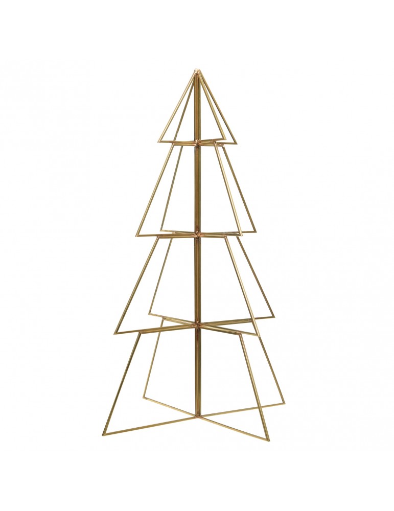 Sapin décoratif à poser en verre et métal cuivré modèle grand DEO4063277Decoris