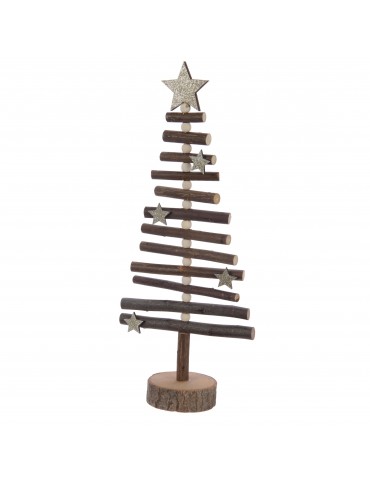 Sapin décoratif à poser en bois et paillette DEO4063209Decoris