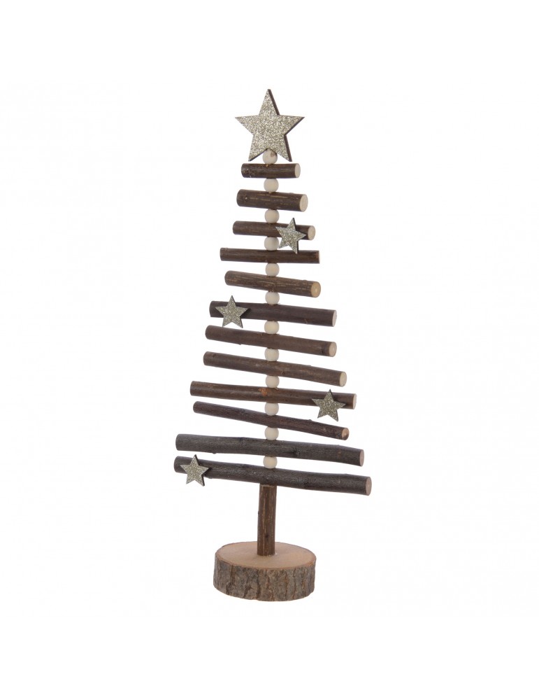 Sapin décoratif à poser en bois et paillette DEO4063209Decoris Sapin décoratif à poser en bois et paillette DEO4063209Decoris