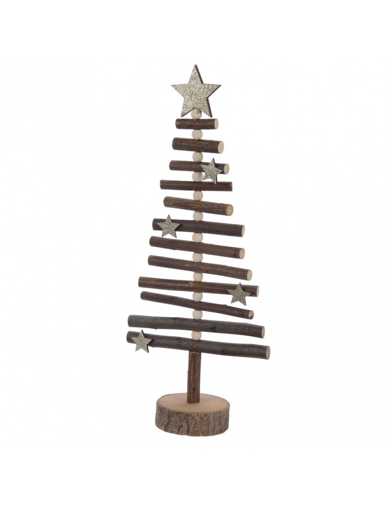 Sapin décoratif à poser en bois et paillette DEO4063209Decoris