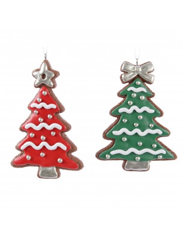 Set de 2 suspensions de noël sapin rouge et vert DEO4063230Decoris