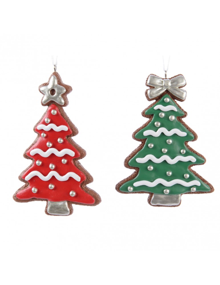 Set de 2 suspensions de noël sapin rouge et vert DEO4063230Decoris