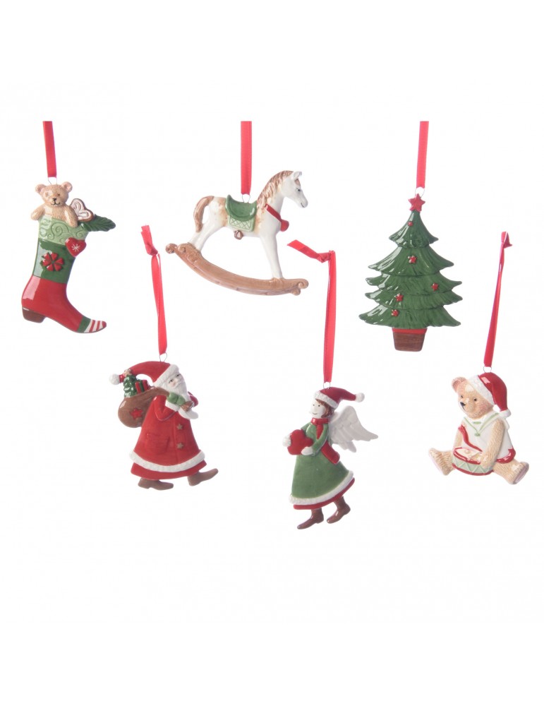 Set de 6 suspensions de noël - figurines assorties DEO4063227Decoris