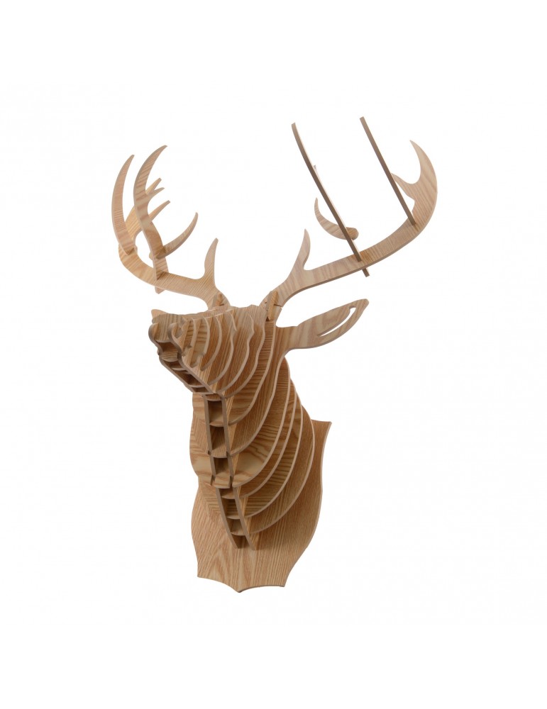 Trophée murale renne en bois à assembler DEO4063240Decoris