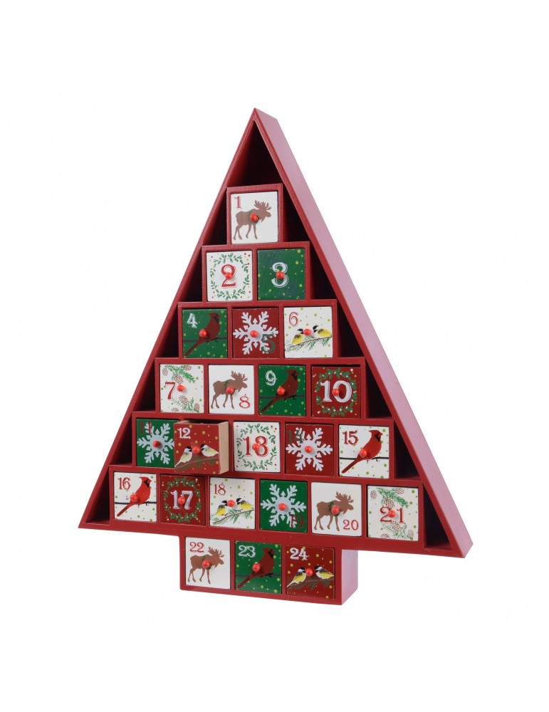 Calendrier de l'avent forme sapin de noël rouge DEO4063207Decoris Calendrier de l'avent forme sapin de noël rouge DEO4063207Decoris