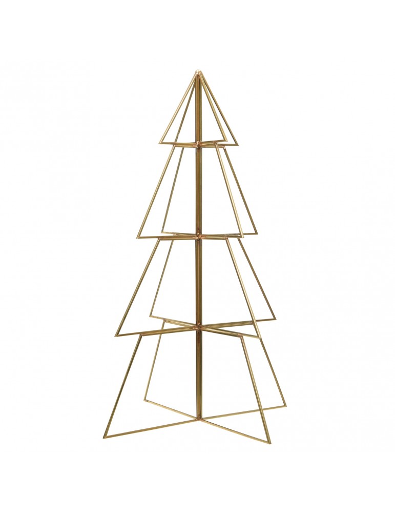 Sapin décoratif à poser en verre et métal cuivré modèle moyen DEO4063278Decoris