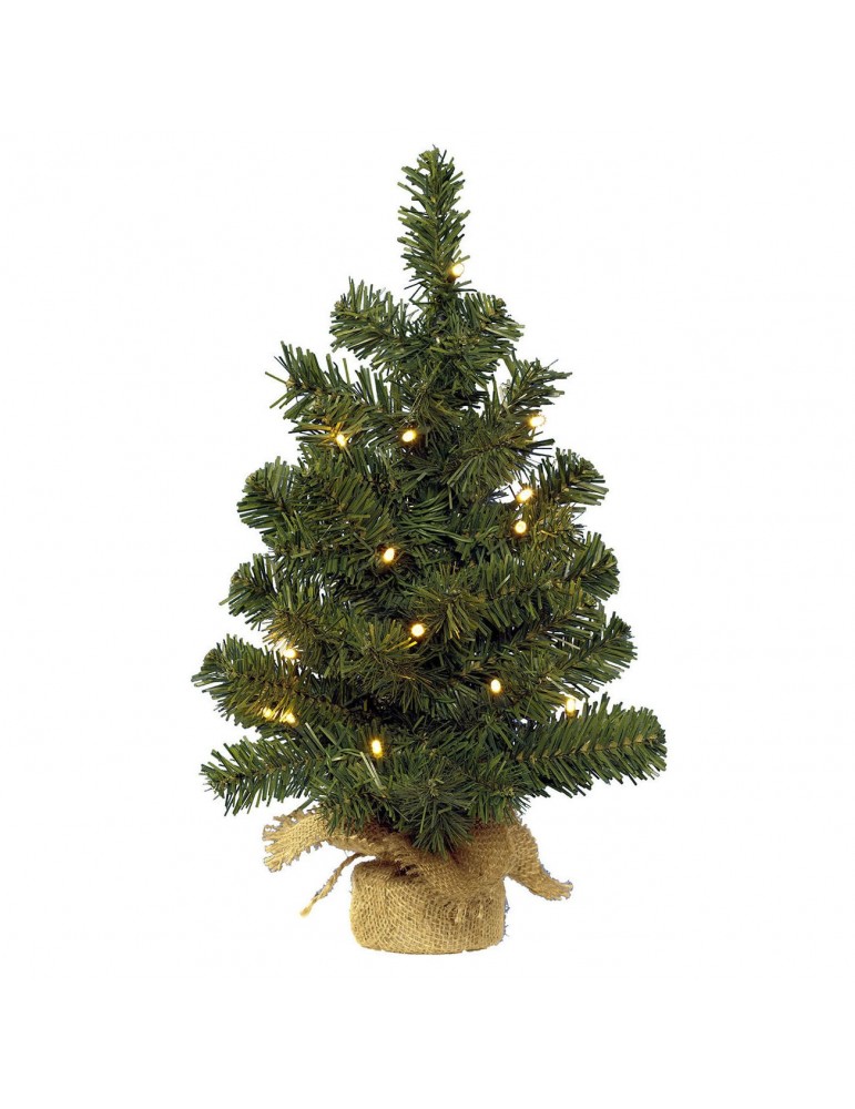 Mini sapin artificiel LED sac en jute DNO4063545Decoris