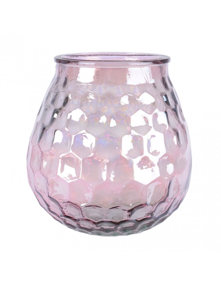 Vase en verre recyclé irisé rose DVA4063503Decoris
