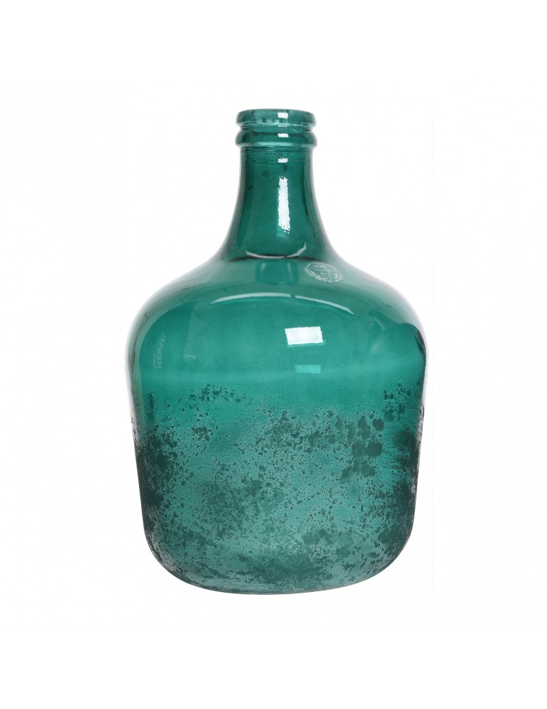 Vase en verre recyclé bleu effet givré DVA4035169Decoris