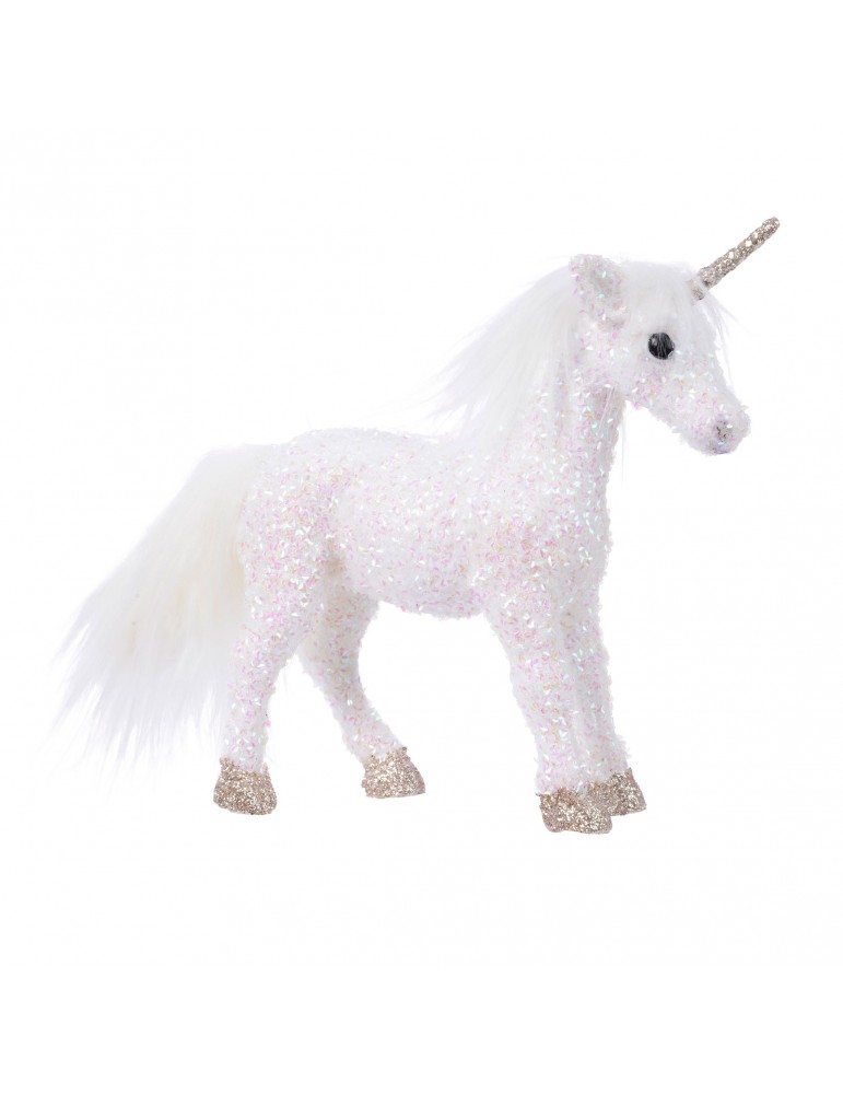 Licorne à poser en peluche et paillette petit modèle DEO4063429Decoris