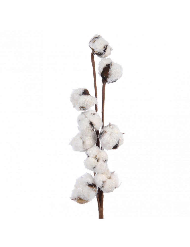 Branche artificielle de coton marron et blanc effet givré DEO4063467Decoris Branche artificielle de coton marron et blanc effet givré DEO4063467Decoris