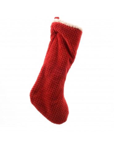 Chaussette de noël en acrylique rouge DEO4063469Decoris