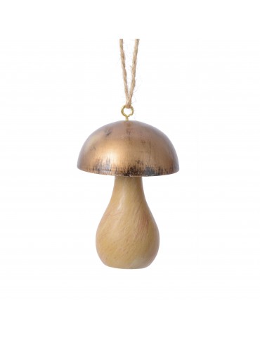 Suspension de noël forme champignon chapeau doré DEO4063445Decoris
