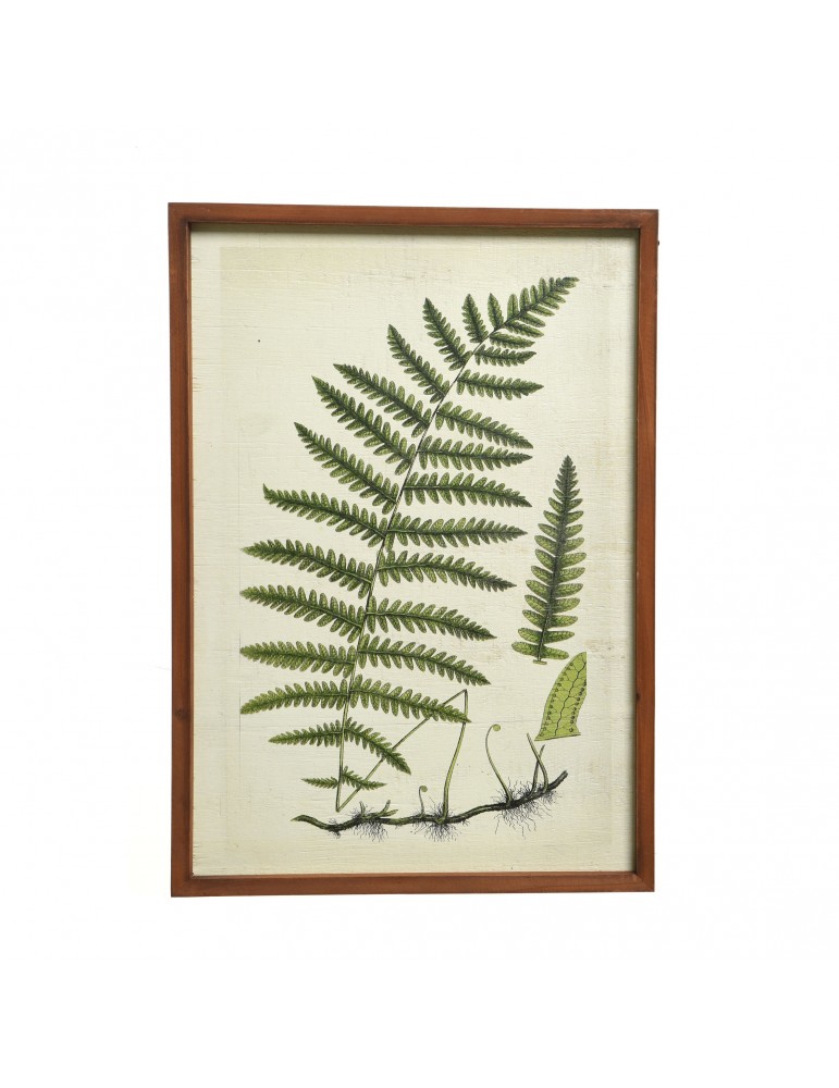 Tableau en bois vert avec fougère modèle 1 feuille DMR4063449Decoris