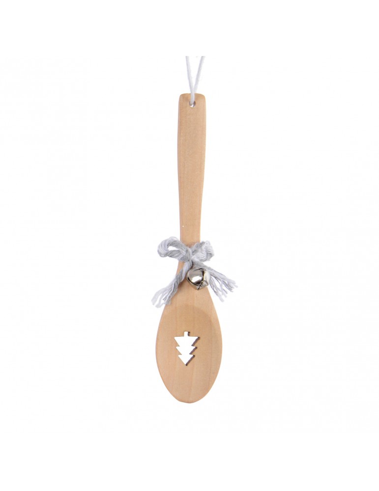 Suspension de noël forme cuillère en bois nœud et cloche sapin DEO4035066 Suspension de noël forme cuillère en bois nœud et cloche sapin DEO4035066