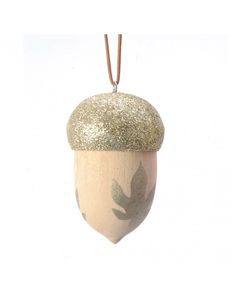 Suspension de noël forme gland en bois motif feuille DEO4063452Decoris Suspension de noël forme gland en bois motif feuille DEO4063452Decoris