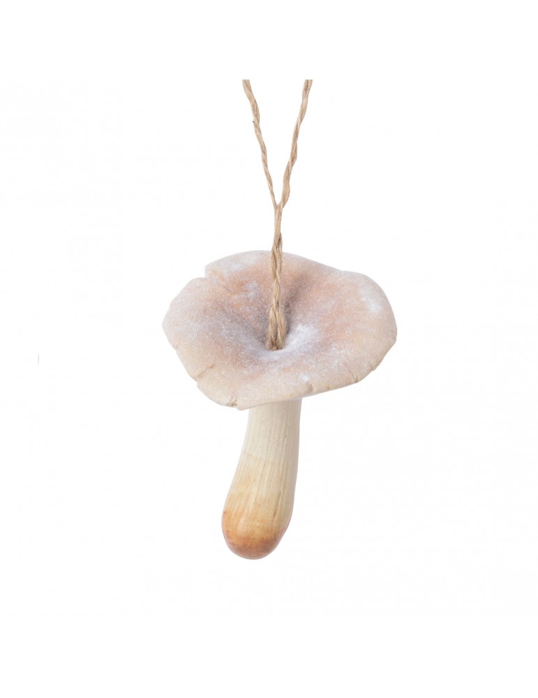 Suspension de noël marron forme champignon des bois chanterelle DEO4035044
