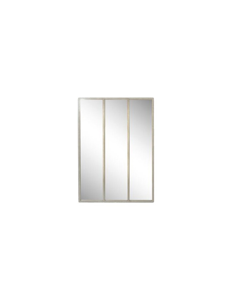 Miroir industriel en métal gris usé atelier avec 3 bandes 90x120cm DMI4119004Emde