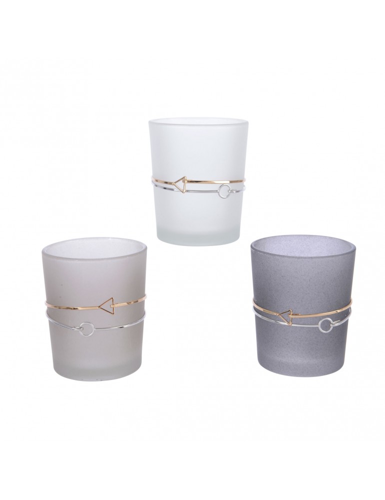 Photophore en verre gris (Lot de 3) DEC4063401 Photophore en verre gris (Lot de 3) DEC4063401
