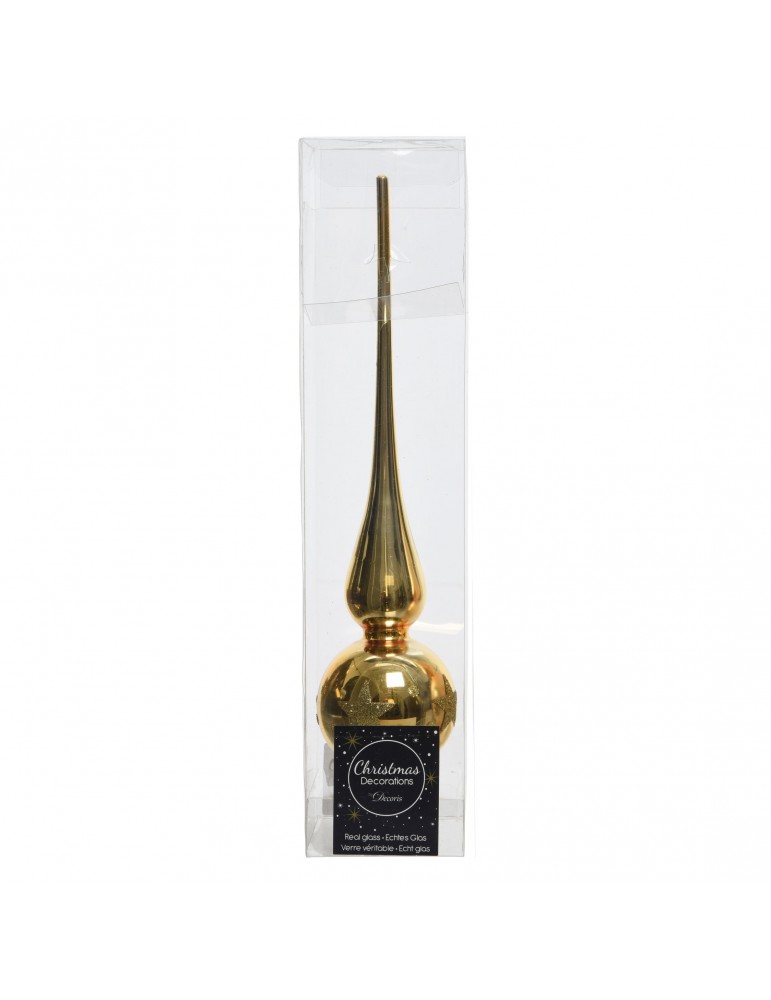 Cimier en verre doré motif flocon DEO4035011 Cimier en verre doré motif flocon DEO4035011