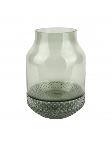 Vase texturé vert avec relief diamant D.16cm DVA4105008Present Time