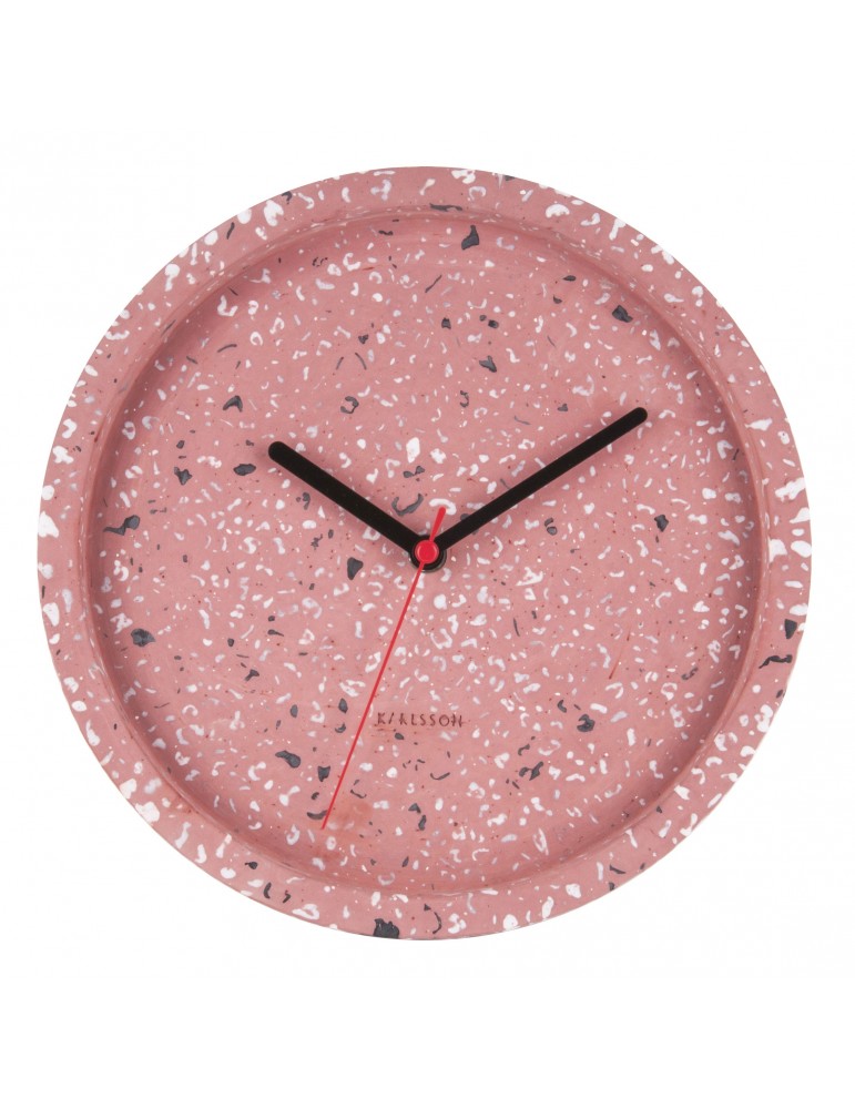 Horloge ronde en terrazzo rose diamètre 25cm DHO4105001Present Time