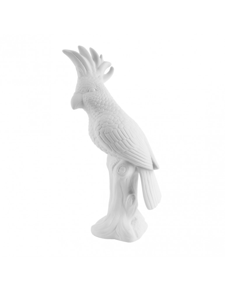 Statue en céramique blanche perroquet DMR4105011Present Time