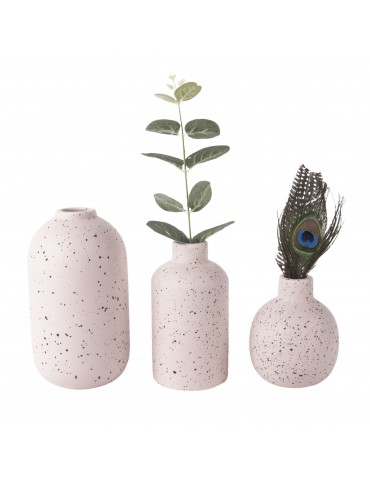 Vases en céramique rose effet terrazzo (Lot de 3) DVA4105015Present Time
