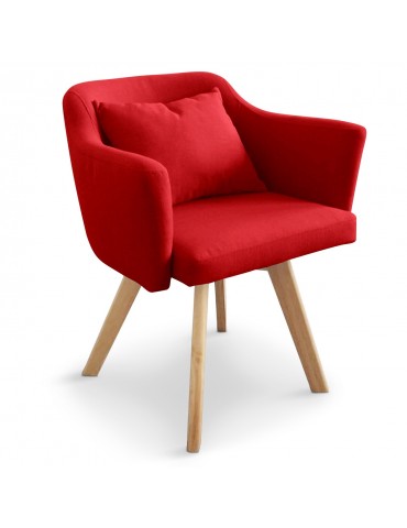 Chaise / Fauteuil scandinave Dantes Tissu Rouge yf1529rouge