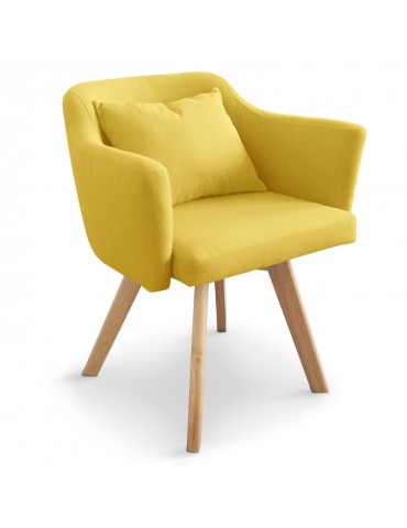 Chaise / Fauteuil scandinave Dantes Tissu Jaune yf1529jaune