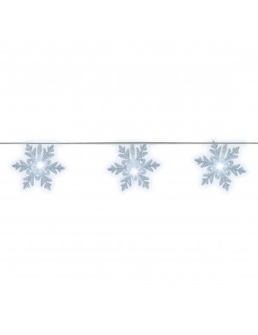 LED guirlande clignotante flocon de neige exterieur blanc froid 9,6m IGU4101078Lumineo