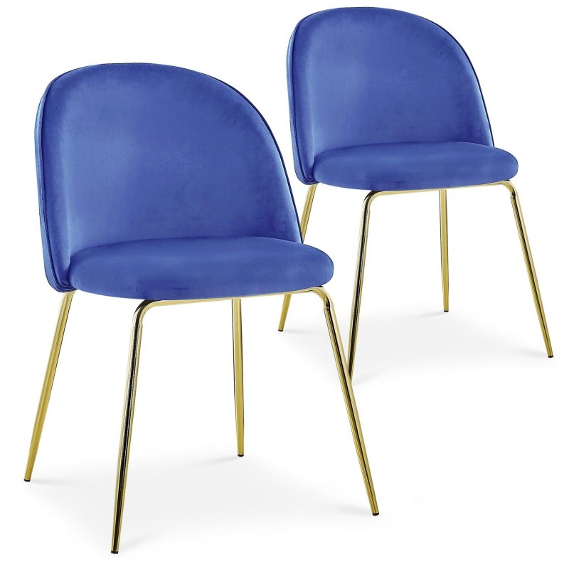 Lot de 2 chaises Spectra Velours Bleu dc5319bluevelvet