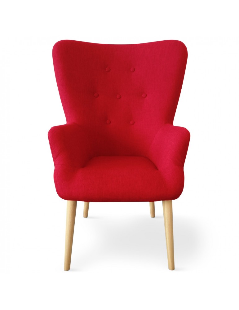 Fauteuil scandinave Barkley Tissu Rouge yf1534red