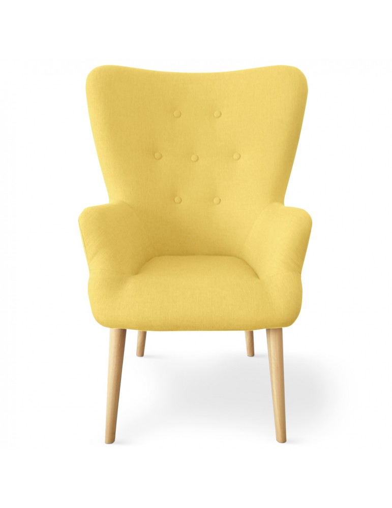 Fauteuil scandinave Barkley Tissu Jaune yf1534jaune