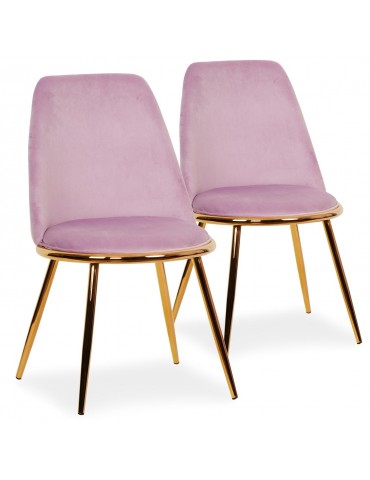 Lot de 2 Chaises Wallis Velours Rose tr1802velvetpink