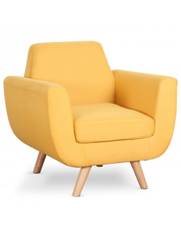 Fauteuil scandinave Danube Tissu Jaune l208118825yellow