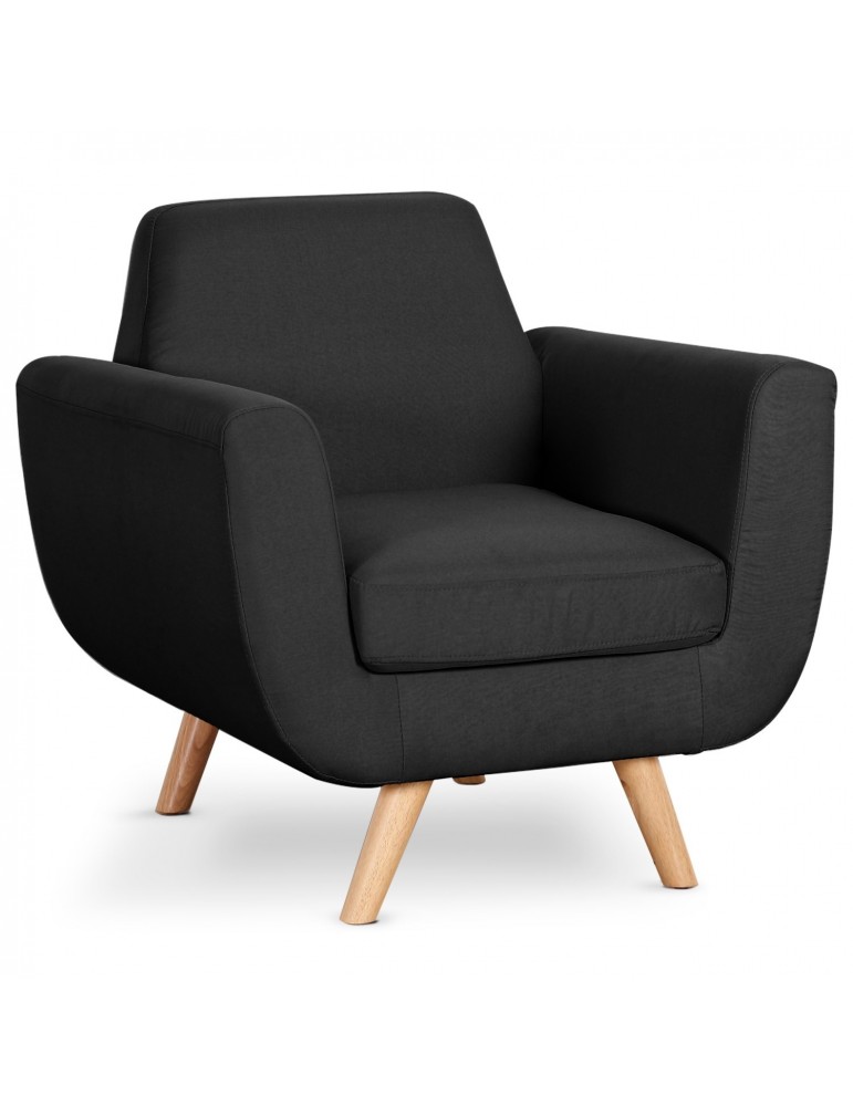 Fauteuil scandinave Danube Tissu Noir l208118834black