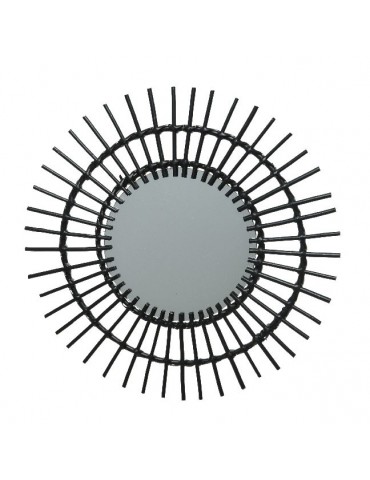 Miroir soleil en saule tressé noir D.55cm DMI4248047Decoris