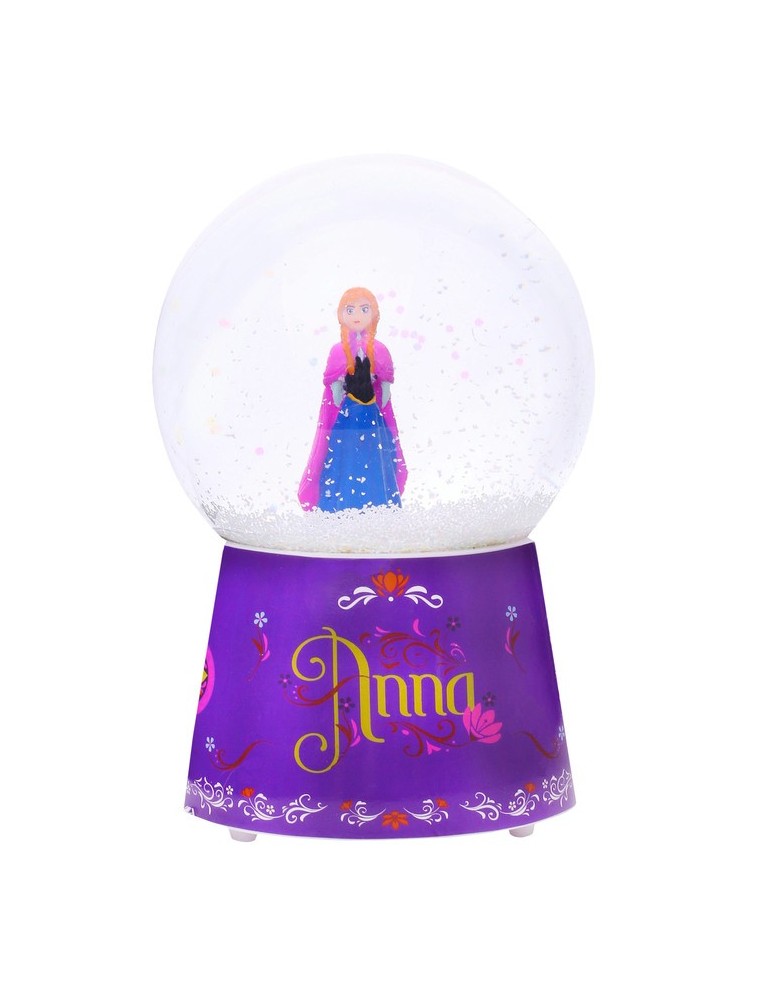 Boule à  neige musicale avec figurine Ana violet 10x10x15cm LA REINE DES NEIGES BDE3306019Trousselier