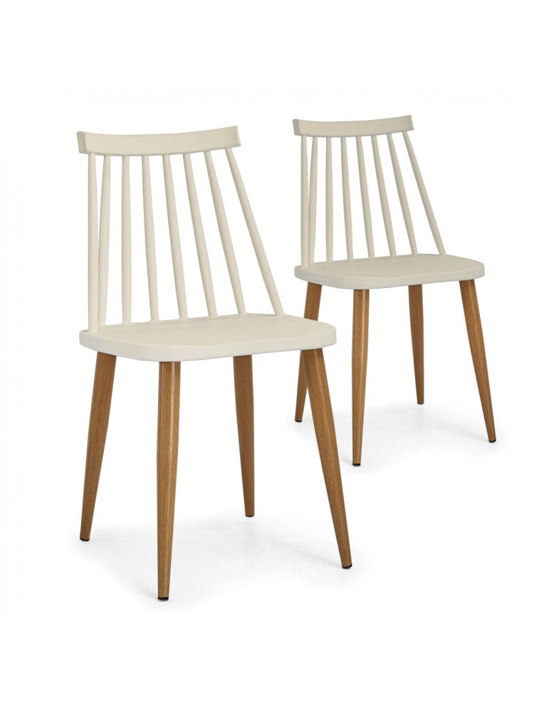 Lot de 2 chaises scandinaves Houlgate Beige dc1573lot2beige