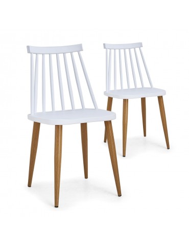 Lot de 2 chaises scandinaves Houlgate Blanc dc1573lot2white