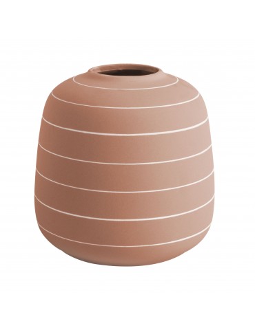 Vase en céramique terracotta rayure blanche H.16.5cm TERRA DVA4302027Present Time