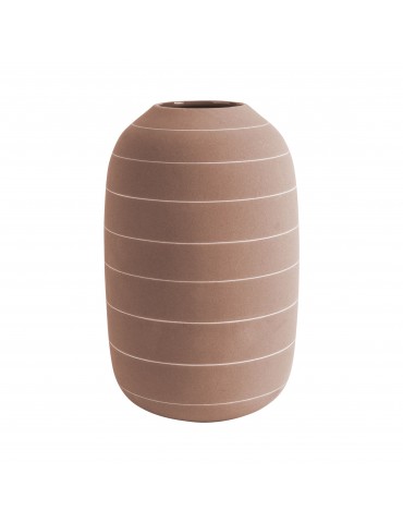 Vase en céramique terracotta rayure blanche H.25cm TERRA DVA4302029Present Time