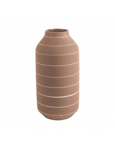 Vase en céramique terracotta rayure blanche H.30cm TERRA DVA4302031Present Time