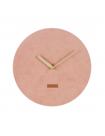 Horloge murale en velours cotelé rose D.25cm LUSH DHO4302002Present Time