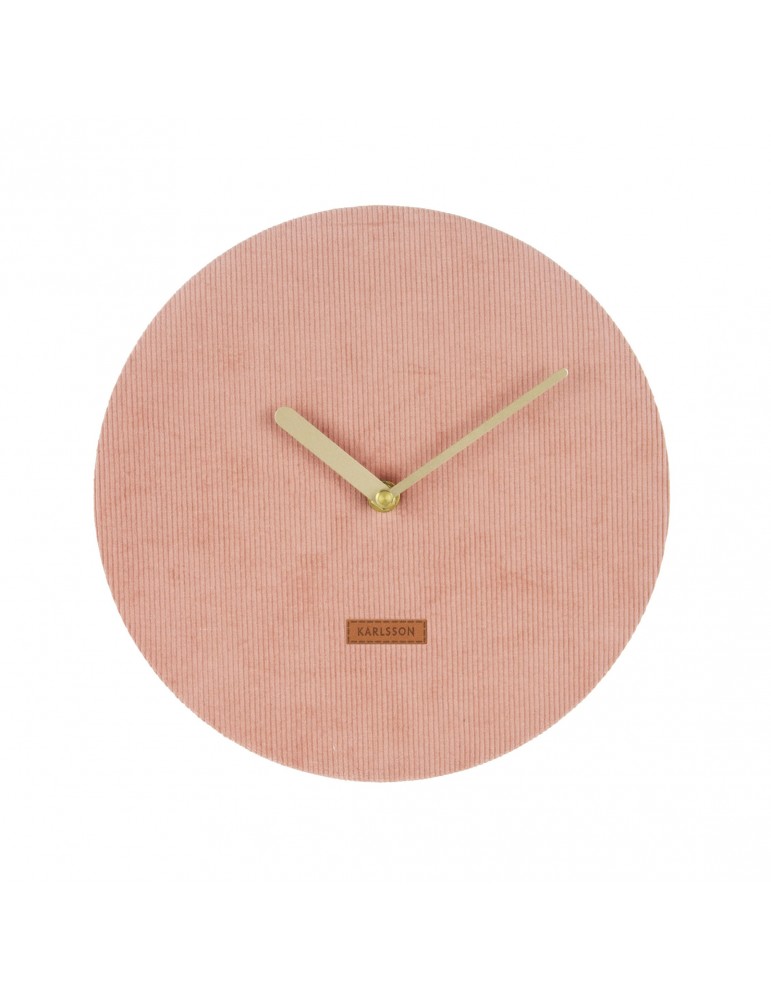 Horloge murale en velours cotelé rose D.25cm LUSH DHO4302002Present Time