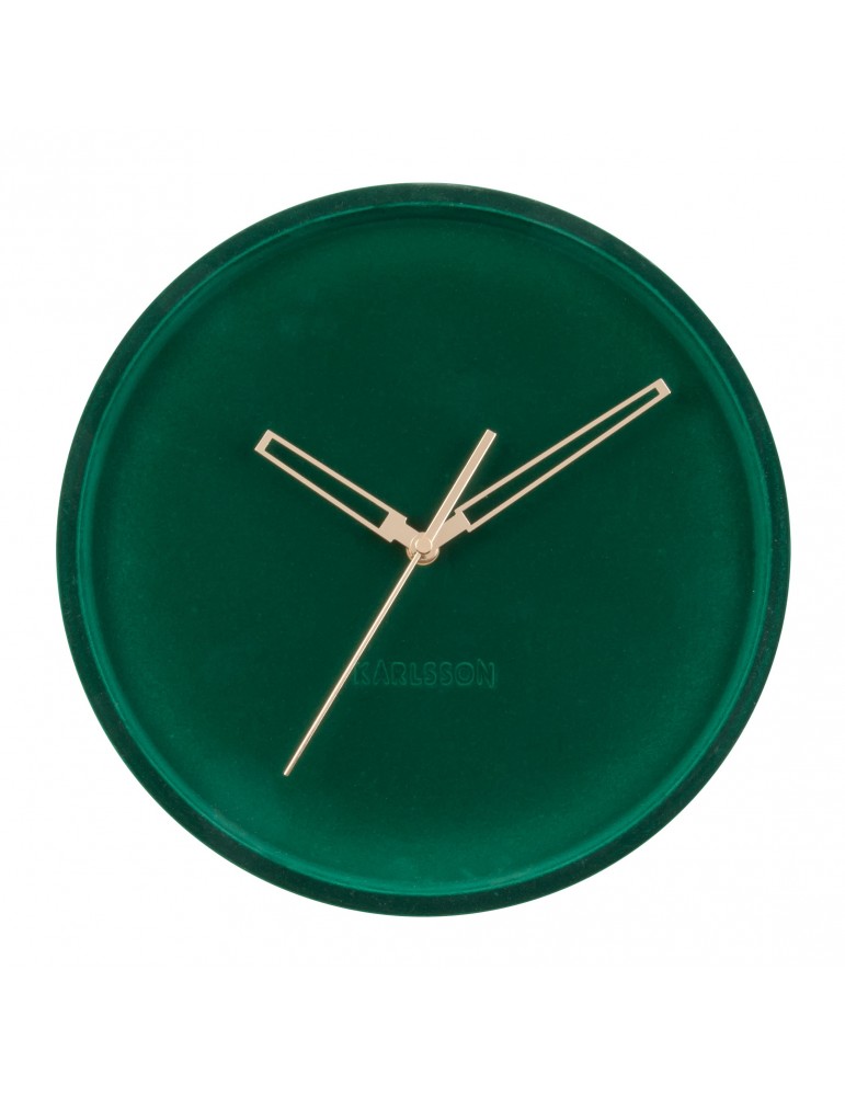 Horloge murale en velours D.30cm vert sapin LUSH DHO4302006Present Time