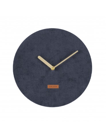 Horloge murale en velours cotelé bleu D.25cm LUSH DHO4302000Present Time