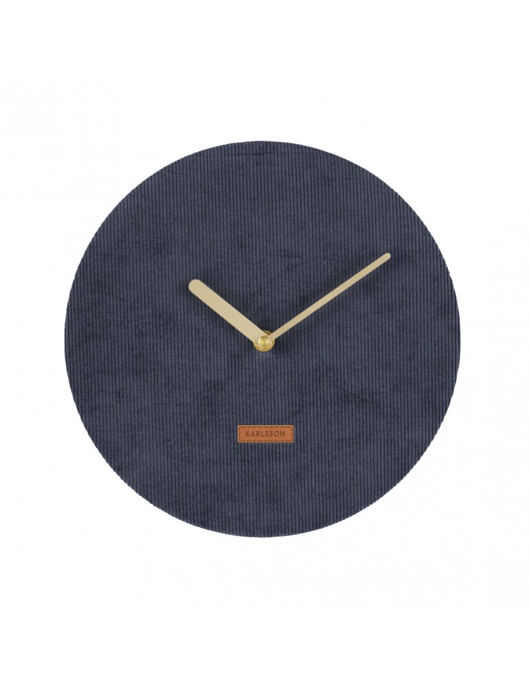 Horloge murale en velours cotelé bleu D.25cm LUSH DHO4302000Present Time Horloge murale en velours cotelé bleu D.25cm LUSH DHO4302000Present Time