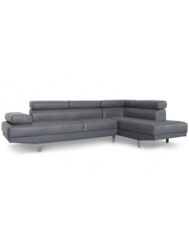 Canapé d'angle avec têtières relevables Alfa Gris lf3045sggris